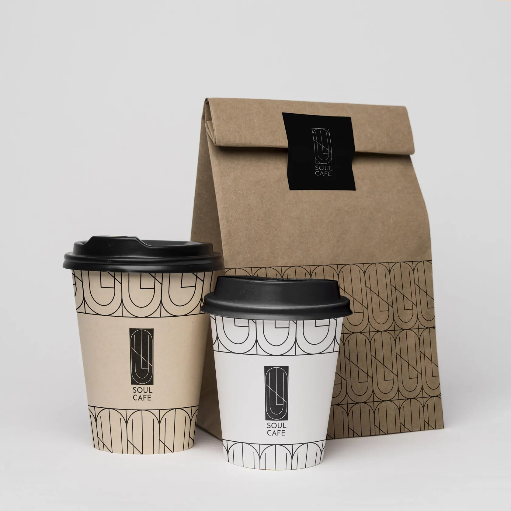 Soul Cafe — Cups and kraft bags